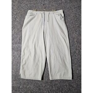 Lauren Jeans Co. Ralph Lauren Womens 16W Light Blue Herringbone Cropped Pants